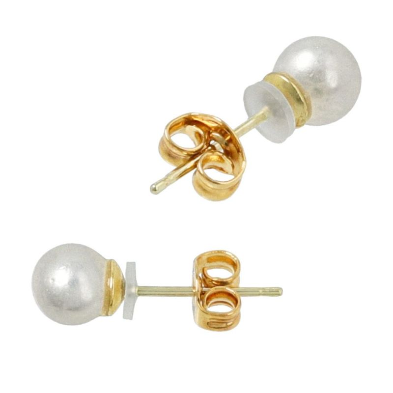 ピアス 貝パール 4mm 18金 K18 ポストピアス