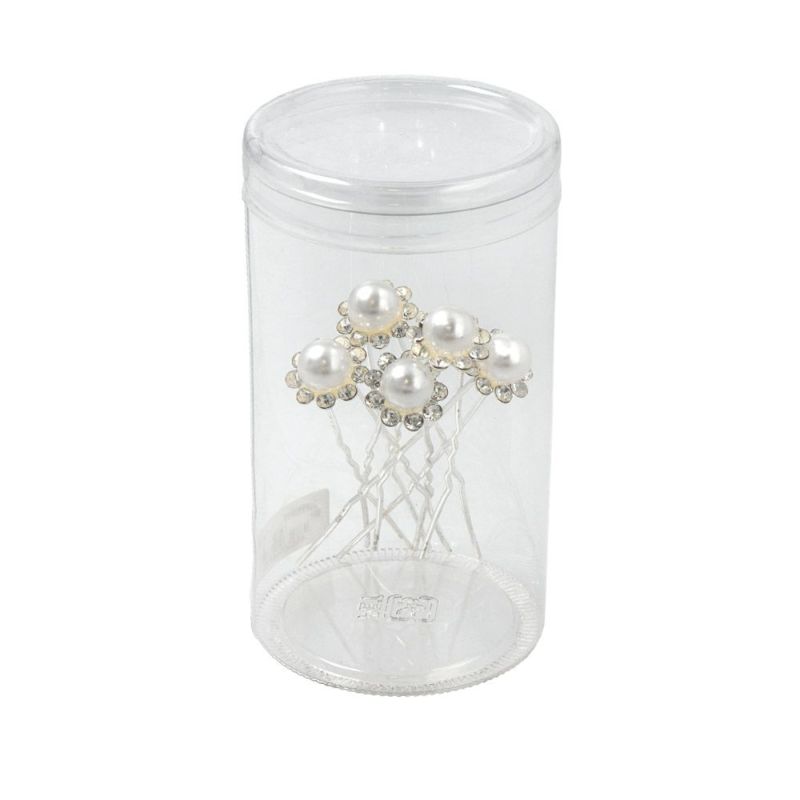 ヘアアクセサリー ラインストーン プラパール Uピン 5本セット