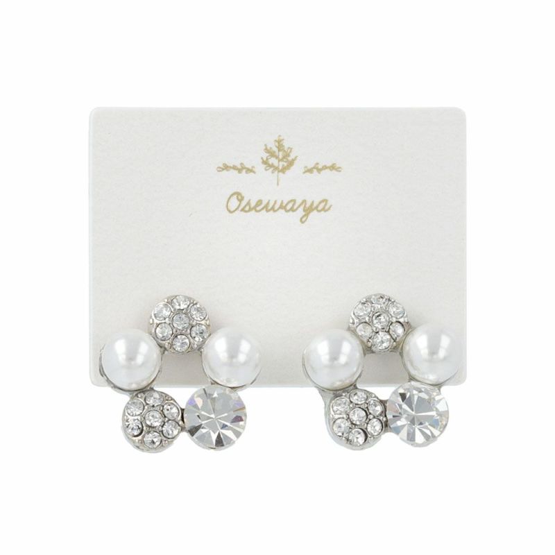 Classy ピアス パール パヴェ ストーン サークル スタッドピアス