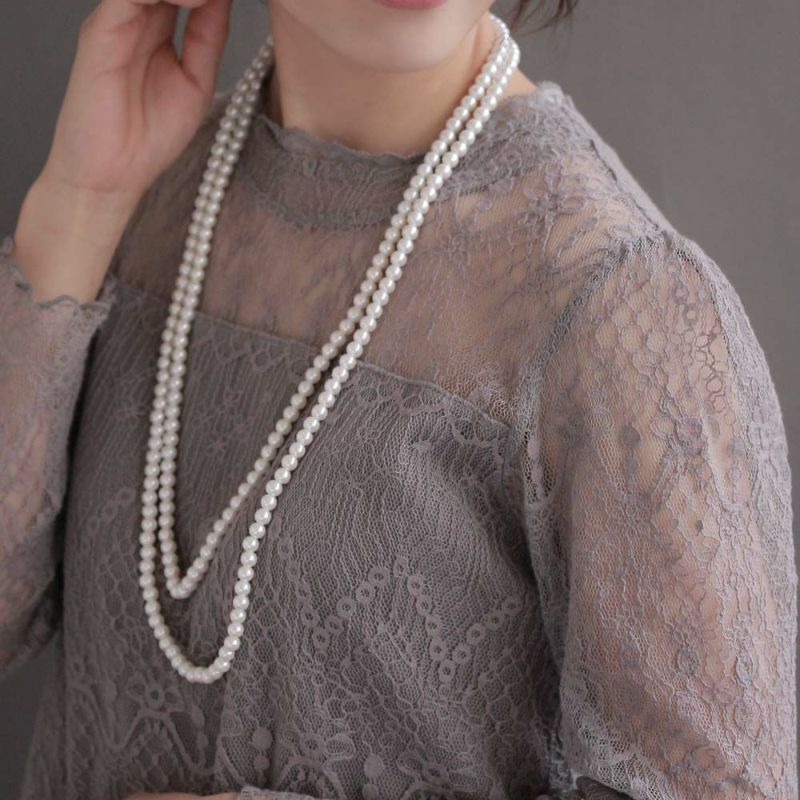 ネックレス 7mm パール 全長147cm ロングネックレス