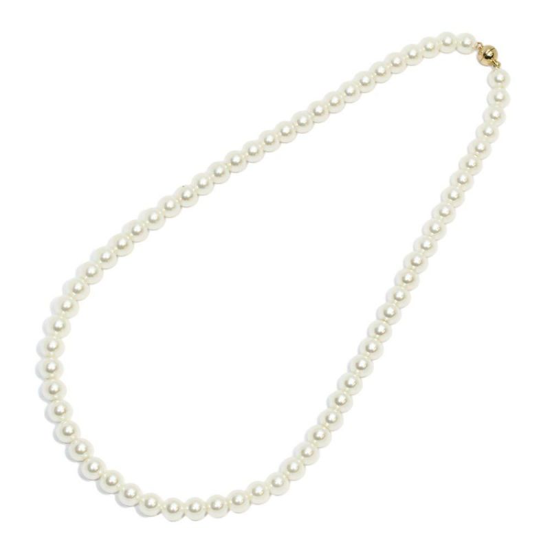 ネックレス 6mm パール マグネット留め ショートネックレス