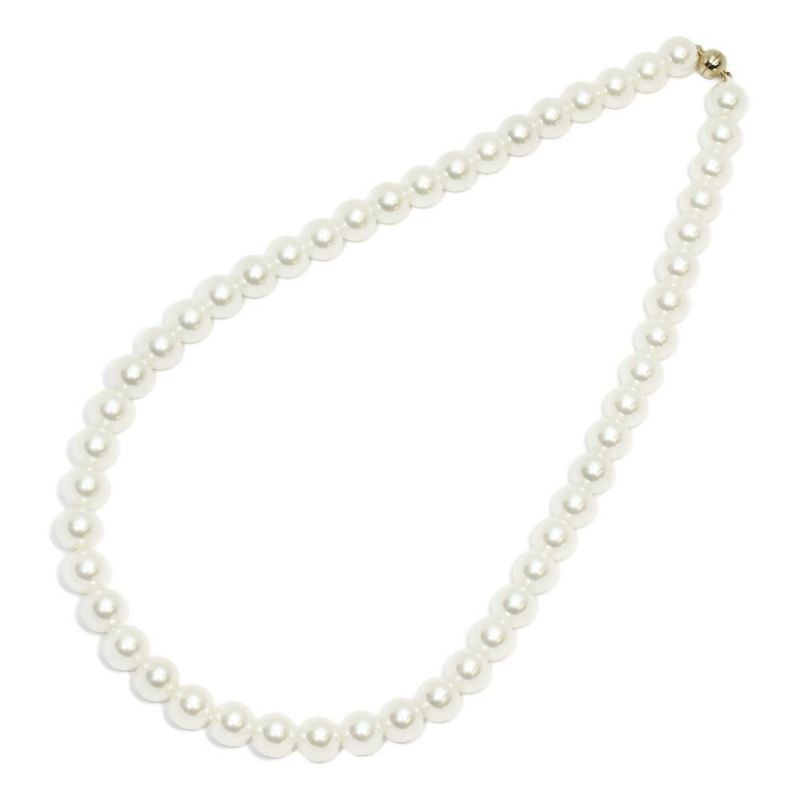 ネックレス 8mm パール マグネット留め ショートネックレス