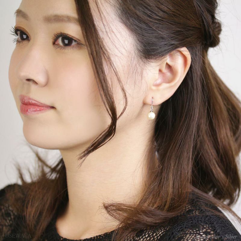 ピアス ニッケルフリー 8mm パール フックピアス