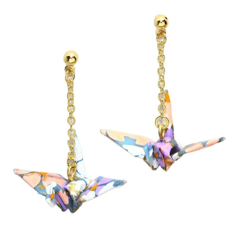 ピアス 折り鶴 箱入り スタッドピアス