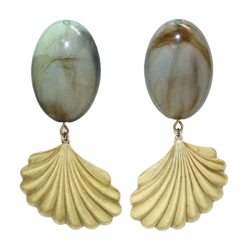 【LIMITED NUMBER】Vintage collection from U.S.A plump ピアス ニッケルフリー シェル チタンポスト スタッドピアス