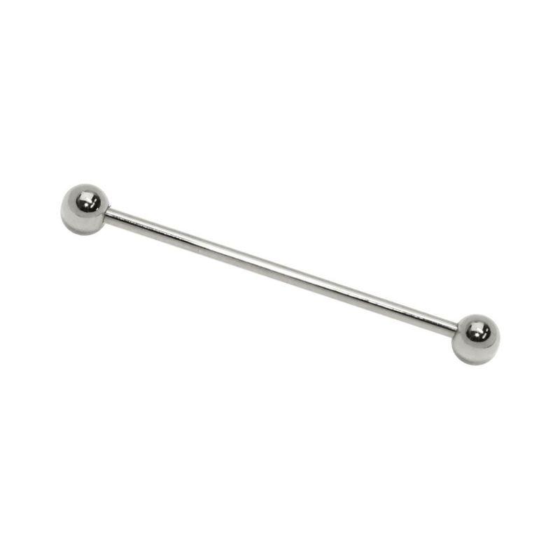 ボディピアス インダストリアル ストレートバーベル ボール5mm 14G 両ネジ式 【1個販売】