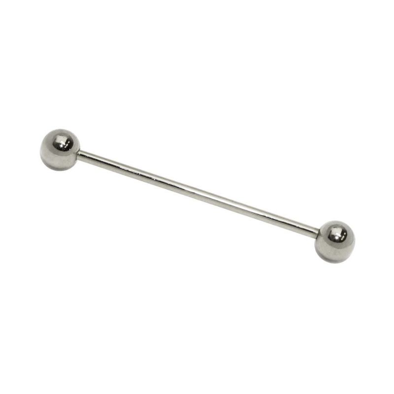 ボディピアス インダストリアル ストレートバーベル ボール6mm 14G 両ネジ式 【1個販売】