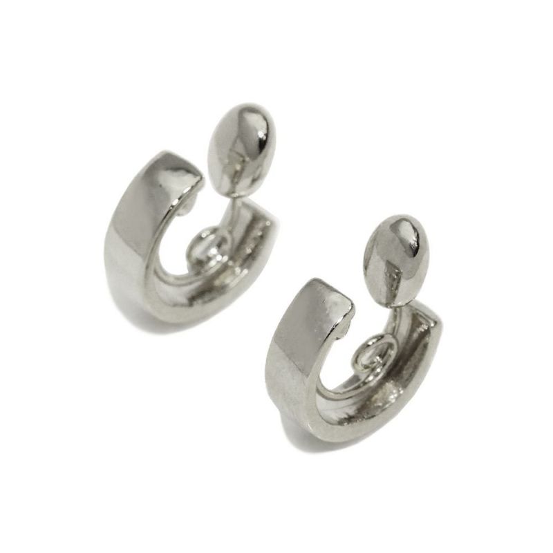 ノンホールピアス ニッケルフリー シンプル 平甲4mm ループフィット イヤリング