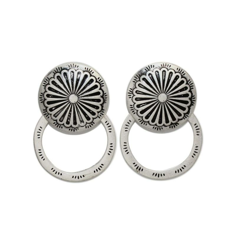 【LIMITED NUMBER】ピアス ニッケルフリー コンチョ 2way バックキャッチ チタンポストピアス