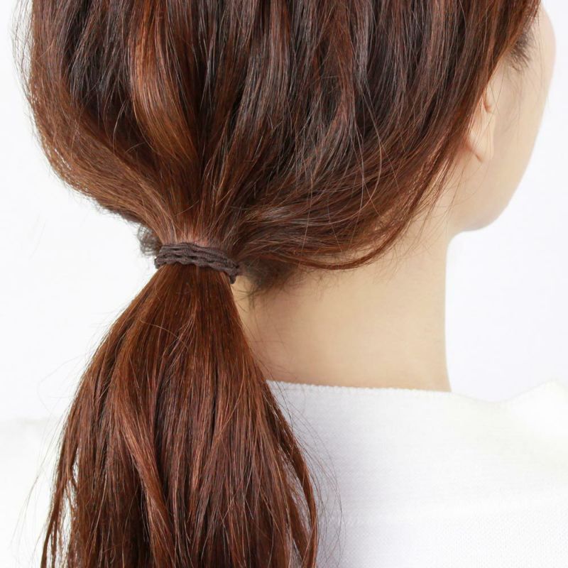 ヘアゴム シンプル ドットシェイプ 2本 セット ヘアポニー