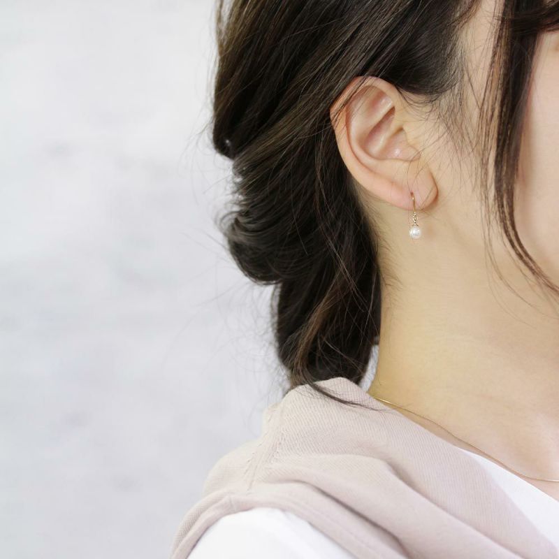 ピアス ニッケルフリー パール 6mm フックピアス
