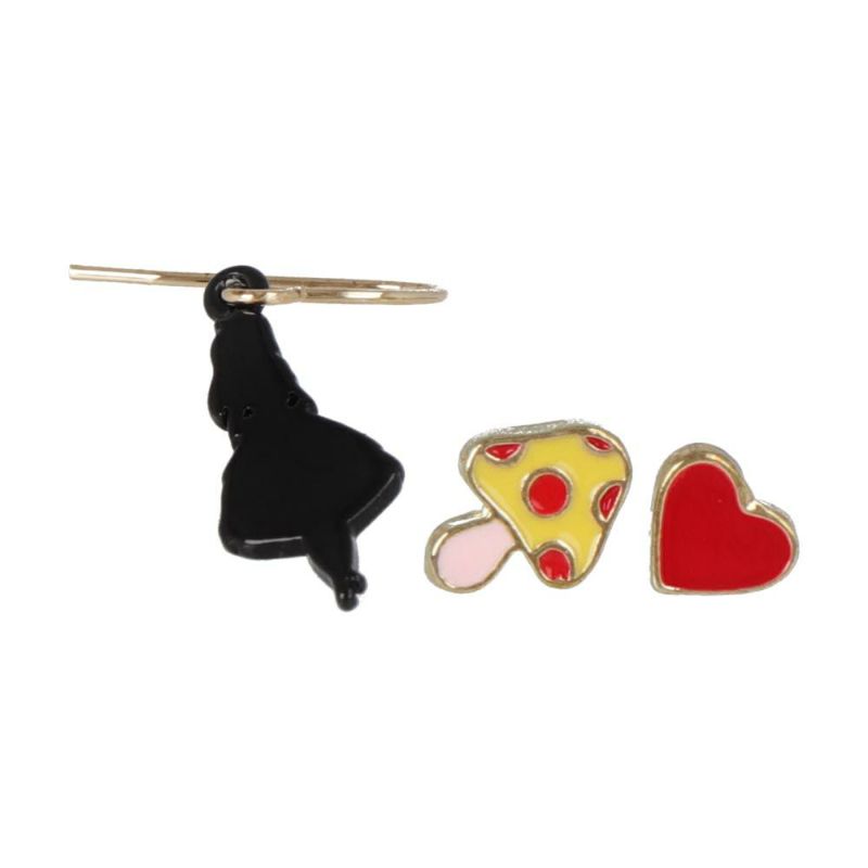 ピアス アリス 時計ウサギ チェシャ猫 3個 セット フック チタンポストピアス