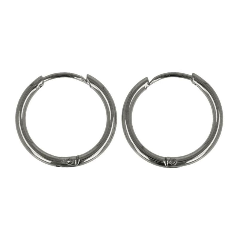 ピアス ステンレス 丸甲 直径1.5cm シンプル ワンタッチ フープピアス