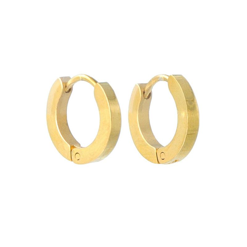 ピアス サージカルステンレス 平打ち 直径1.3cm 幅2mm ワンタッチ フープピアス