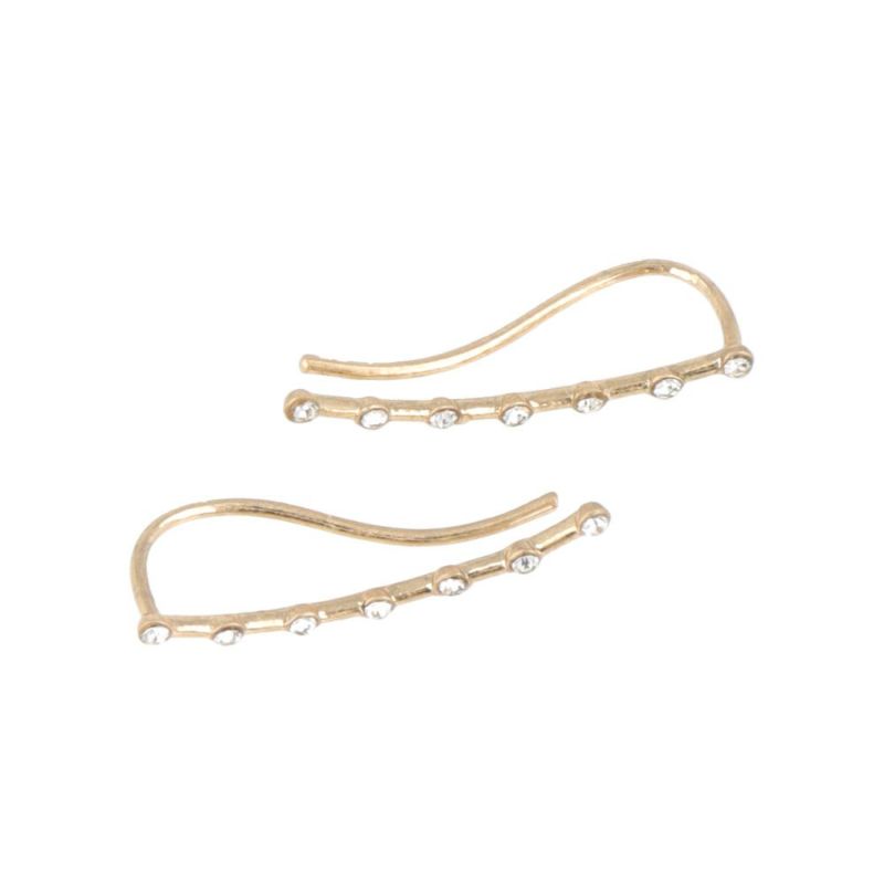 【LIMITED NUMBER】MOON ピアス ニッケルフリー クリスタル 3way イヤカフ フックピアス