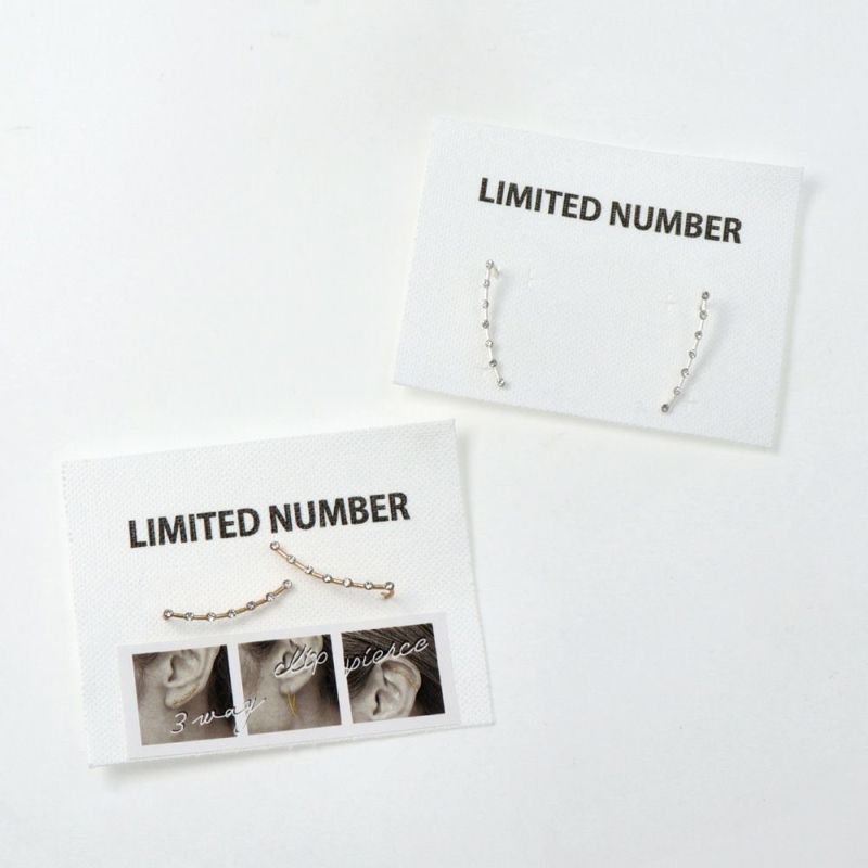 【LIMITED NUMBER】MOON ピアス ニッケルフリー クリスタル 3way イヤカフ フックピアス