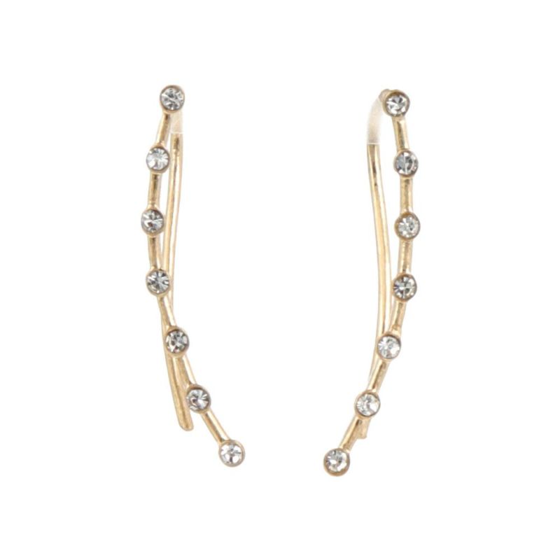 【LIMITED NUMBER】MOON ピアス ニッケルフリー クリスタル 3way イヤカフ フックピアス
