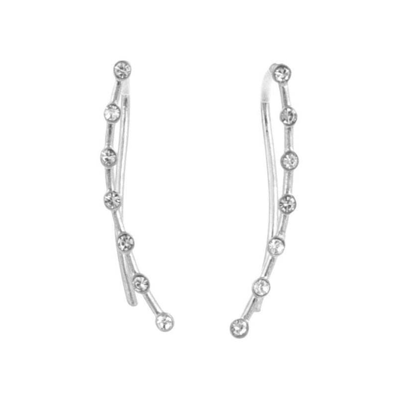 【LIMITED NUMBER】MOON ピアス ニッケルフリー クリスタル 3way イヤカフ フックピアス