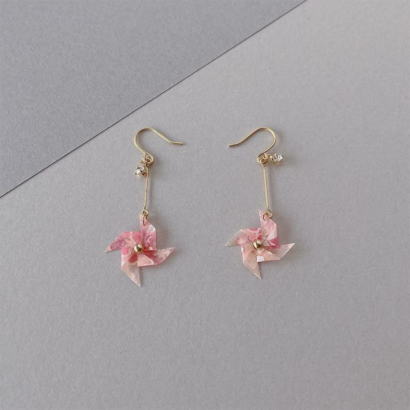 ピアス 和紙 折り紙 風車 フックピアス