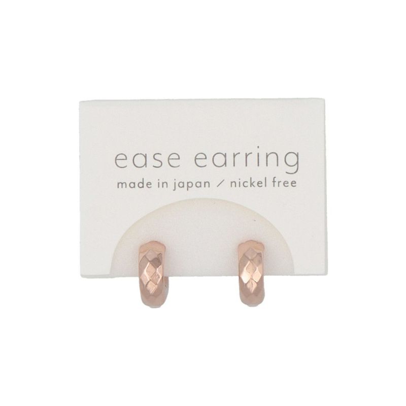 イヤリング ニッケルフリー ダイヤカット メタル フープ イーズイヤリング