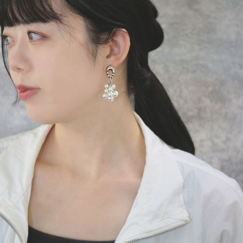 OUTLET 70%OFF|ピアス ニッケルフリー メタル パール バブル チタンポスト ドロップピアス