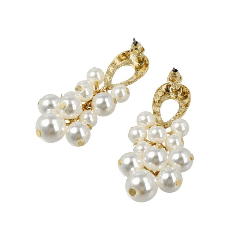 OUTLET 70%OFF|ピアス ニッケルフリー メタル パール バブル チタンポスト ドロップピアス