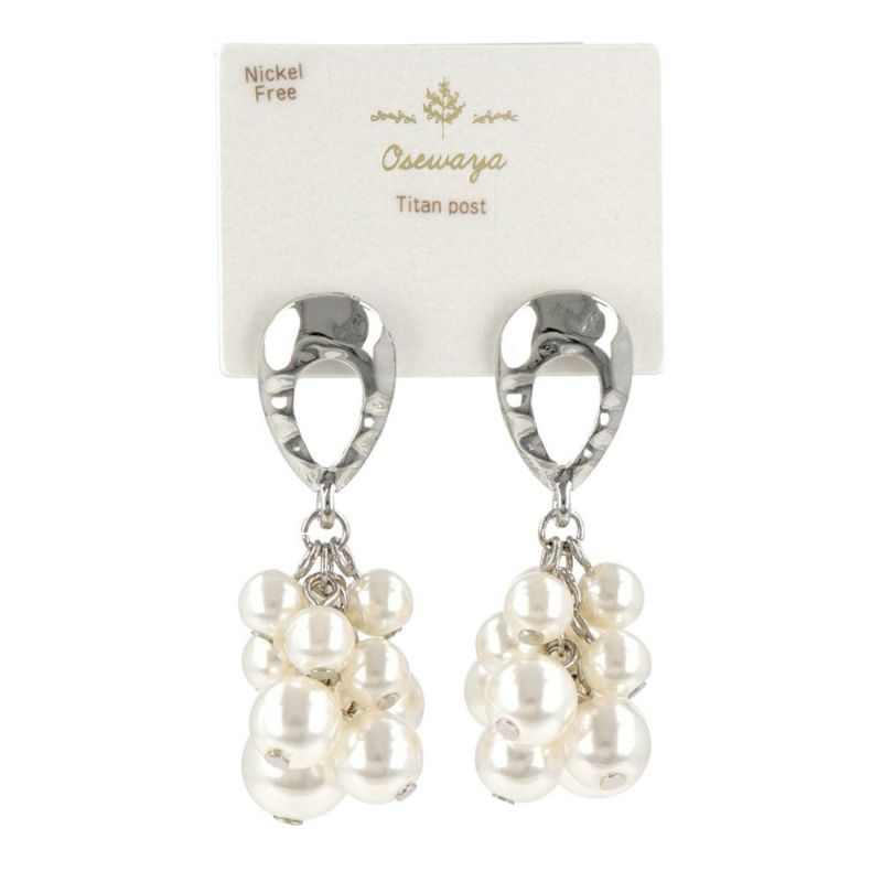 OUTLET 70%OFF|ピアス ニッケルフリー メタル パール バブル チタンポスト ドロップピアス