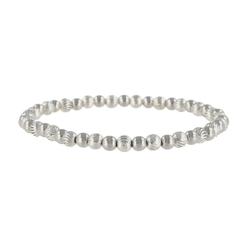 ブレスレット ニッケルフリー メタルキャストビーズ シルバー ゴムブレスレット