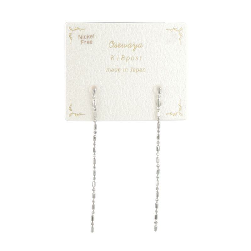 ピアス ニッケルフリー チェーン 18金 K18 ポストピアス