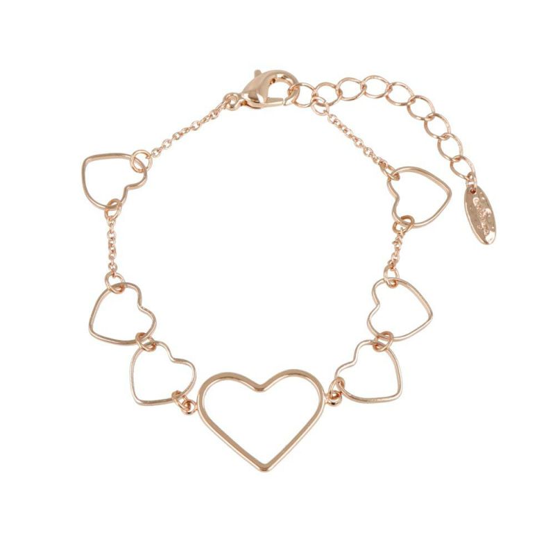 ブレスレット ニッケルフリー オープンハート メタル チェーンブレスレット