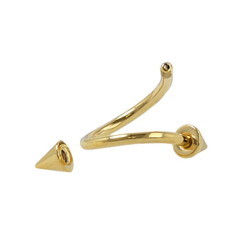 OUTLET 70%OFF|ボディピアス サージカルステンレス 316L スタッズ 両ネジ式 スパイラルバーベル 18G 【1個販売】