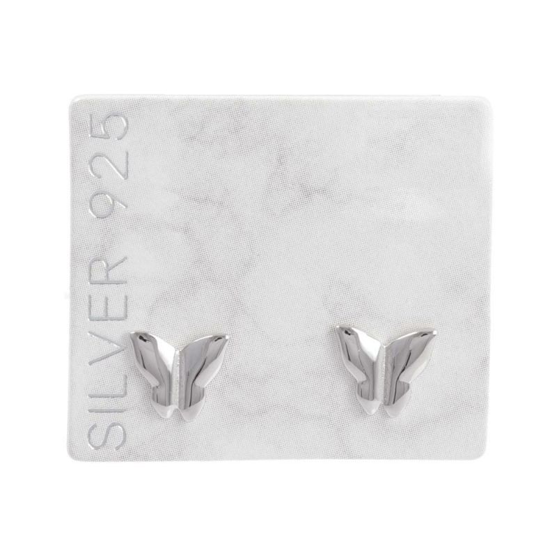 ピアス シルバー925 ロジウムプレーティング バタフライモチーフ スタッドピアス