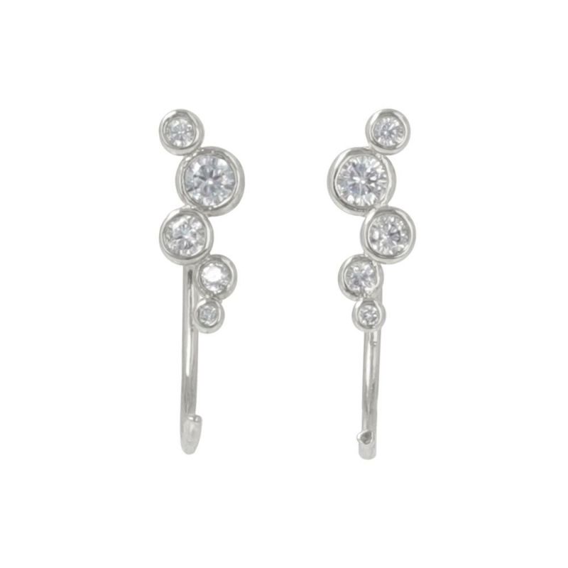 【Finobelle】ヴァイス ピアス ニッケルフリー 本ロジウム厚メッキ スーパーキュービックジルコニア フックピアス