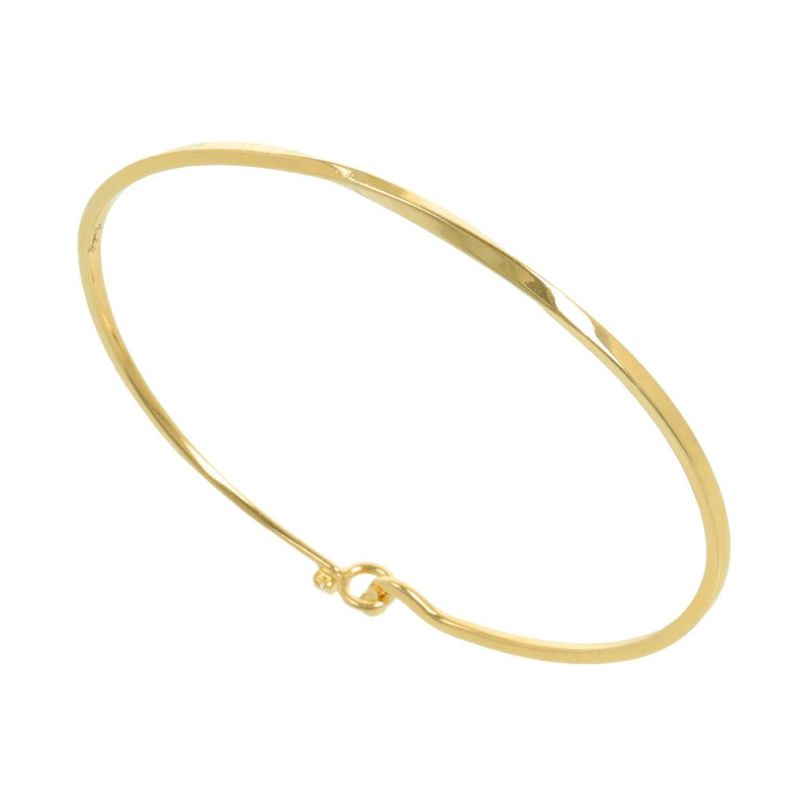 【Finobelle】ヴァイス ブレスレット ニッケルフリー ゴールド厚メッキ ツイスト スーパーキュービックジルコニア バングル