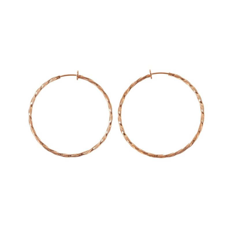 イヤリング ひねり 50mm フープタイプ パイプイヤリング