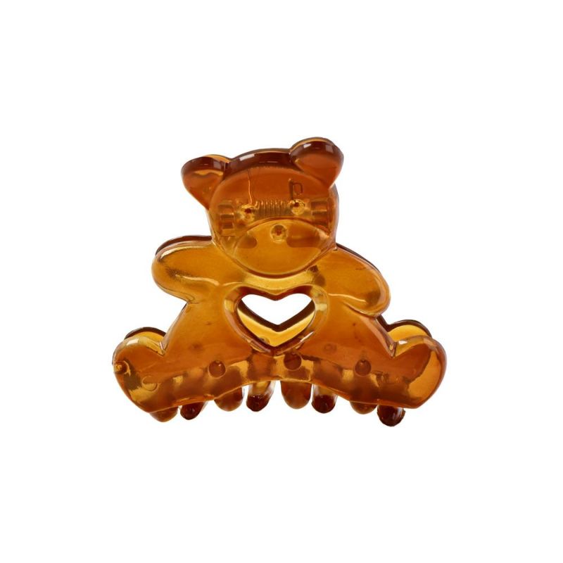 ヘアクリップ くま クリアカラー 6cm バンスクリップ