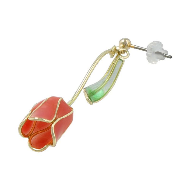 ピアス チューリップ カラー ワイヤー ロング チタンポスト スタッドピアス