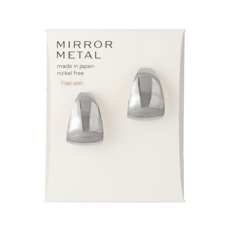 ピアス ミラーメタル 幅広 カーブ チタンポスト C型 スタッドピアス