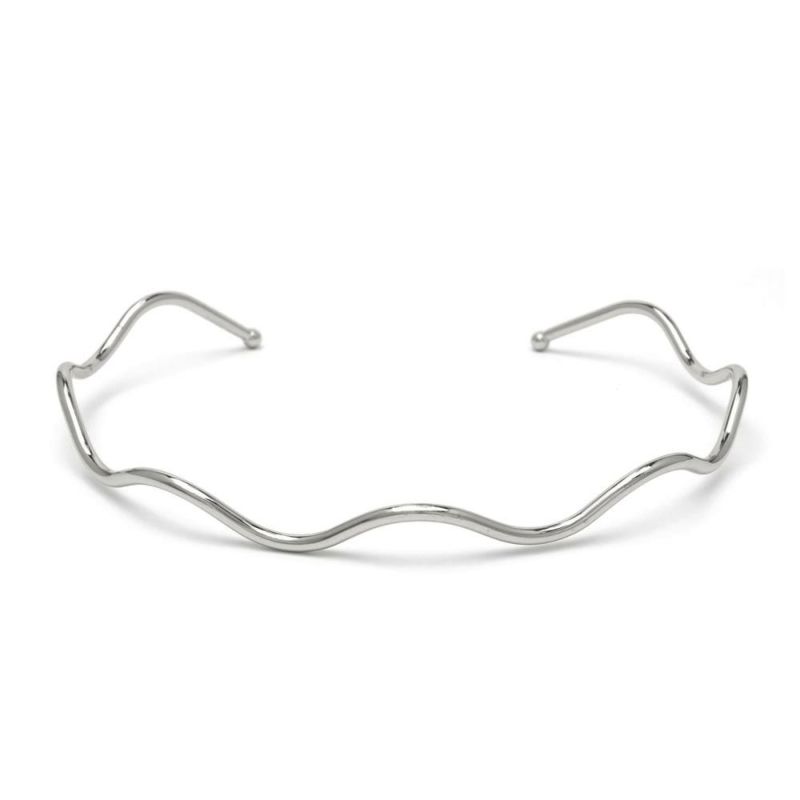 ネックレス ニッケルフリー メタル ウェーブ ネックカフ チョーカー