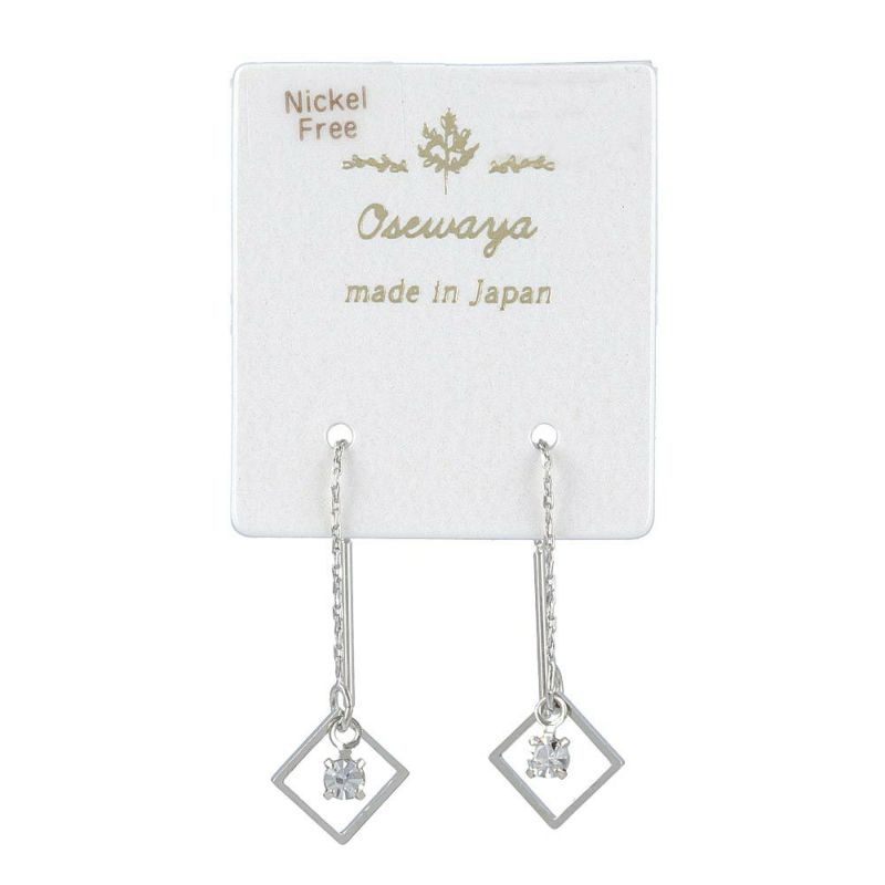 ピアス ニッケルフリー ストーン ロンバス チェーン アメリカンピアス
