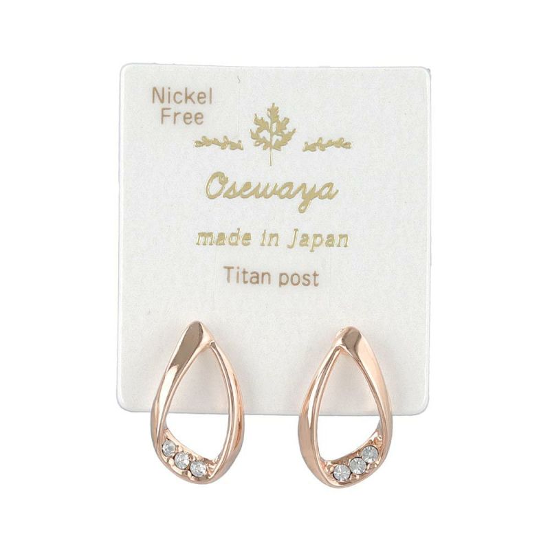 ピアス ニッケルフリー ドロップ ストーン チタンポスト スタッドピアス