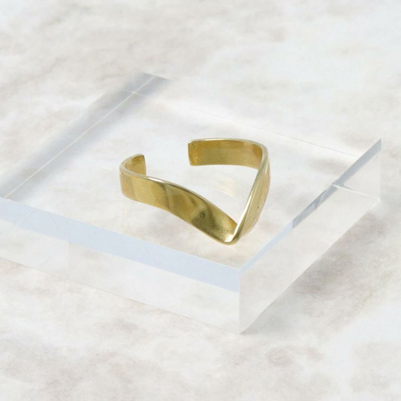 リング 経年変化 BRASS しんちゅう チェック フリーサイズ 指輪 ニッケルフリー ケース入り