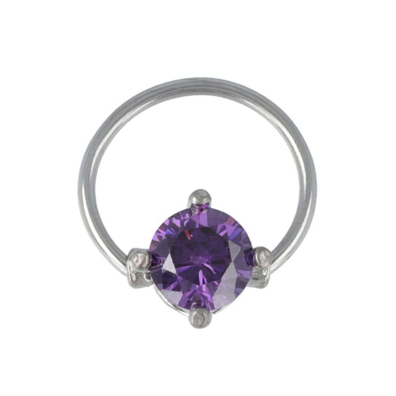 OUTLET 70%OFF|ボディピアス キュービックジルコニア 爪 キャプティブリング サージカルステンレス 18G 【1個販売】