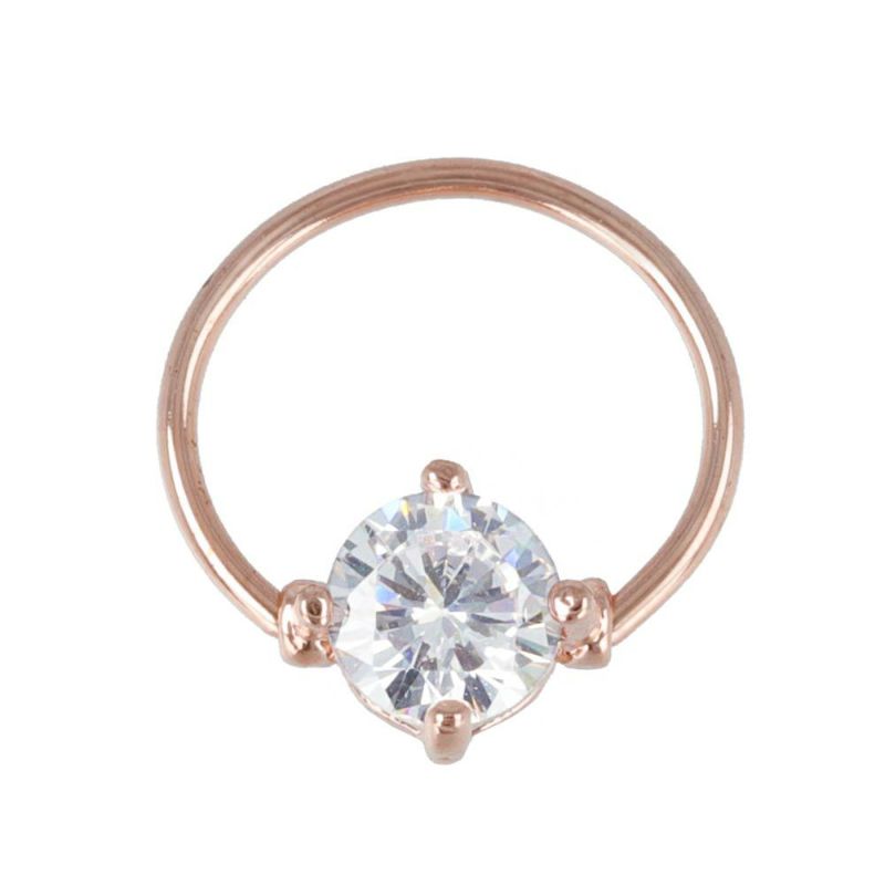 OUTLET 70%OFF|ボディピアス キュービックジルコニア 爪 キャプティブリング サージカルステンレス 18G 【1個販売】