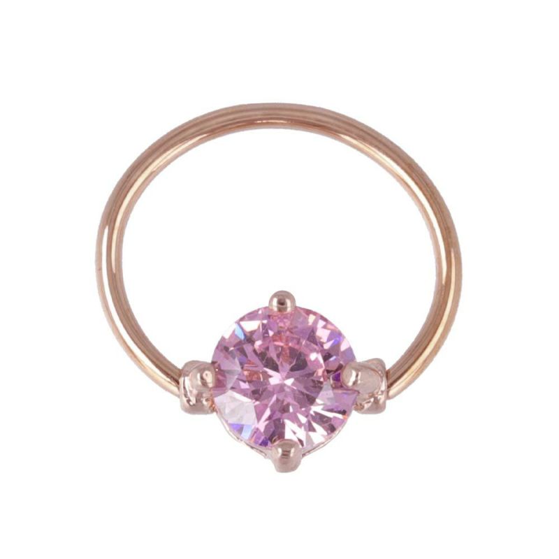 OUTLET 70%OFF|ボディピアス キュービックジルコニア 爪 キャプティブリング サージカルステンレス 18G 【1個販売】