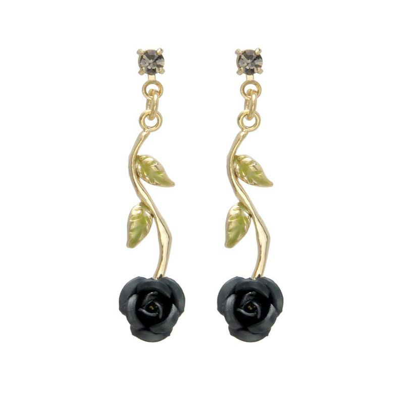 ピアス ニッケルフリー ローズ ストーン チタンポスト スタッドピアス