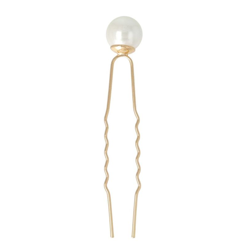 ヘアアクセサリー ニッケルフリー パール 12mm Uピン【1個販売】