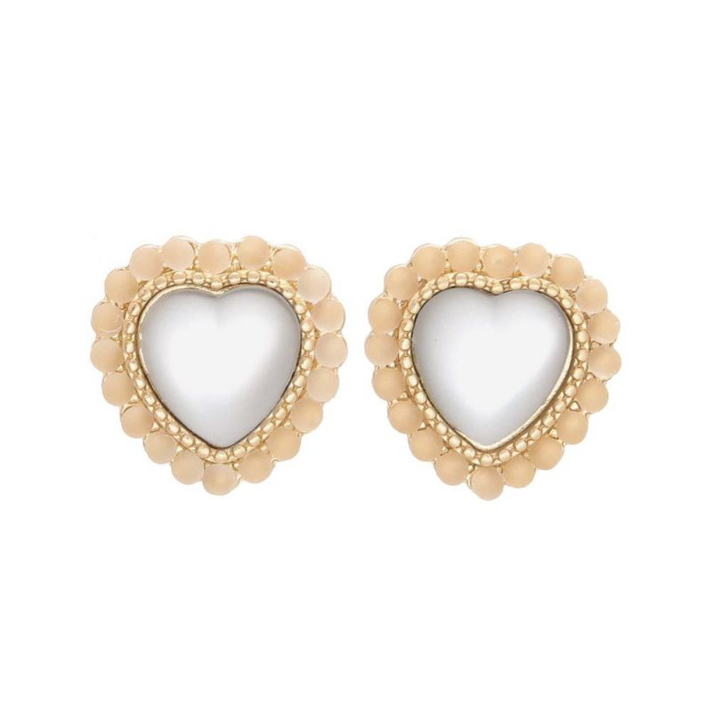 ピアス ニッケルフリー ハート ジェム チタンポスト スタッドピアス