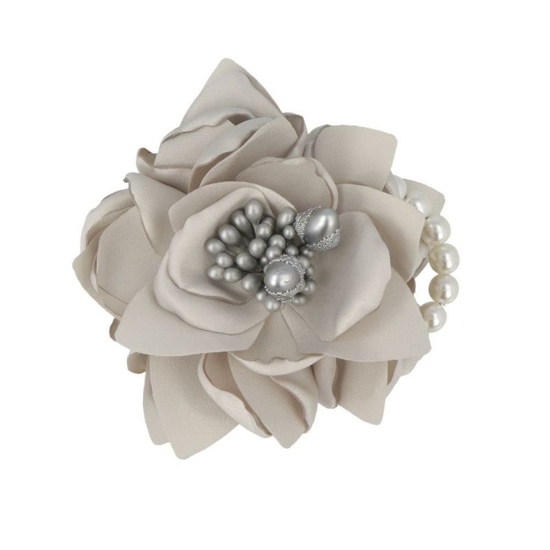 コサージュ ローズ フラワー パール ピン クリップ