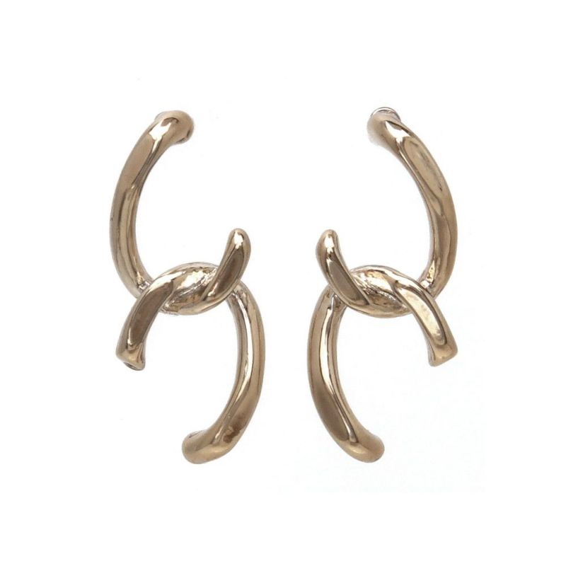 ピアス ニッケルフリー ラテグレージュ リンク チタンポスト スタッドピアス